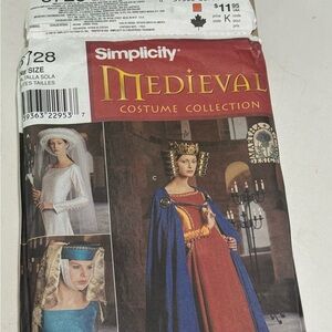 Simplicity 8728 Uncut Factory Folded Pattern Medieval Cape & Headpieces